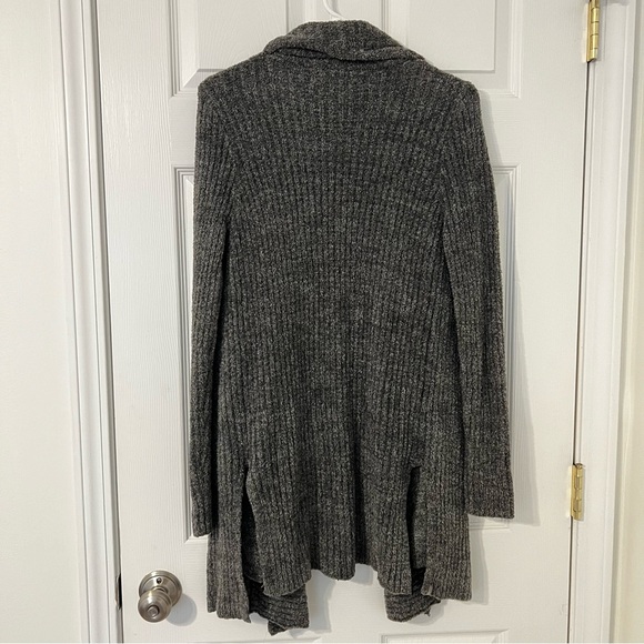 Barefoot Dreams CozyChic Lite Gray Cardigan Long Size XS Open Front knit comfy - Picture 7 of 9